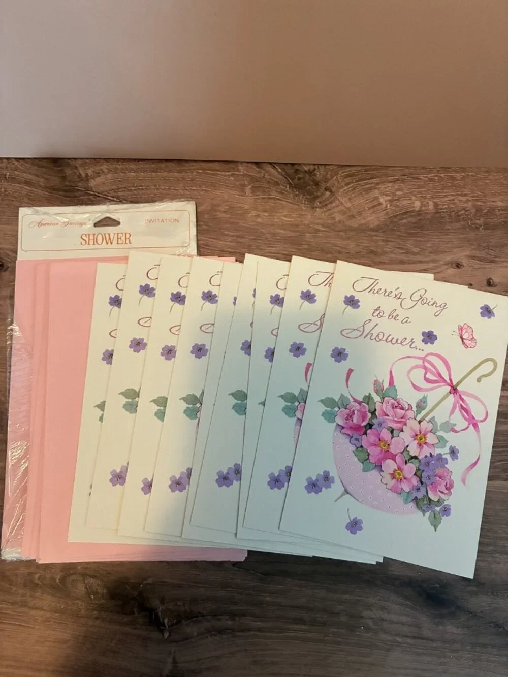 Vintage 1980 American Greetings Theres Going to be a Shower Invitations